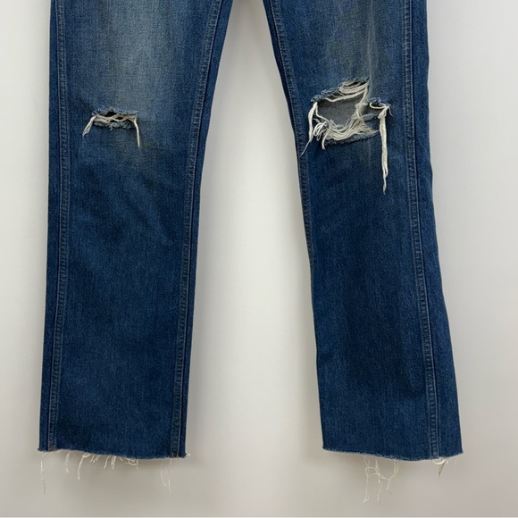 RE/DONE '90s High Rise Loose Leg Jeans Distressed Medium Washed Rigid Denim - Picture 4 of 8